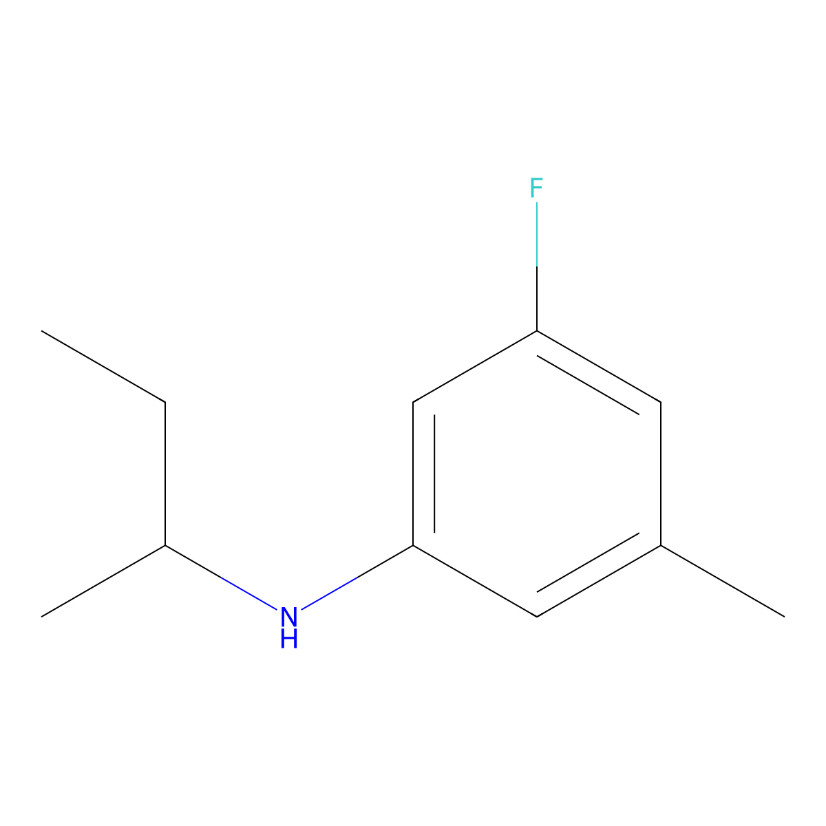 N-(butan-2-yl)-3-fluoro-5-methylaniline molecular structure, CAS 1507912-68-6