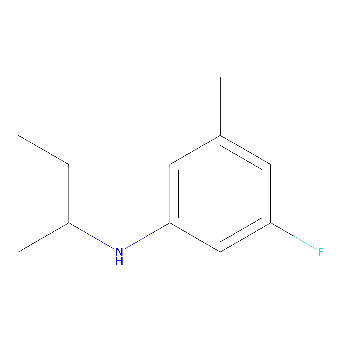 N-(butan-2-yl)-3-fluoro-5-methylaniline molecular structure, CAS 1507912-68-6