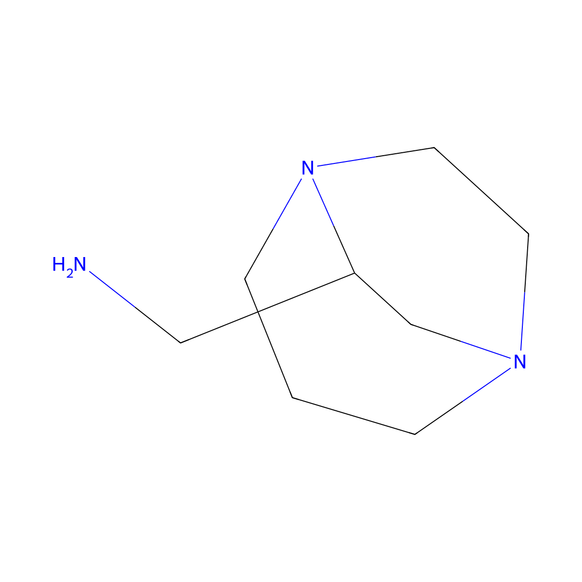 (1,5-Diazabicyclo(3.2.2)nonan-6-yl)methanamine molecular structure, CAS 1507918-33-3