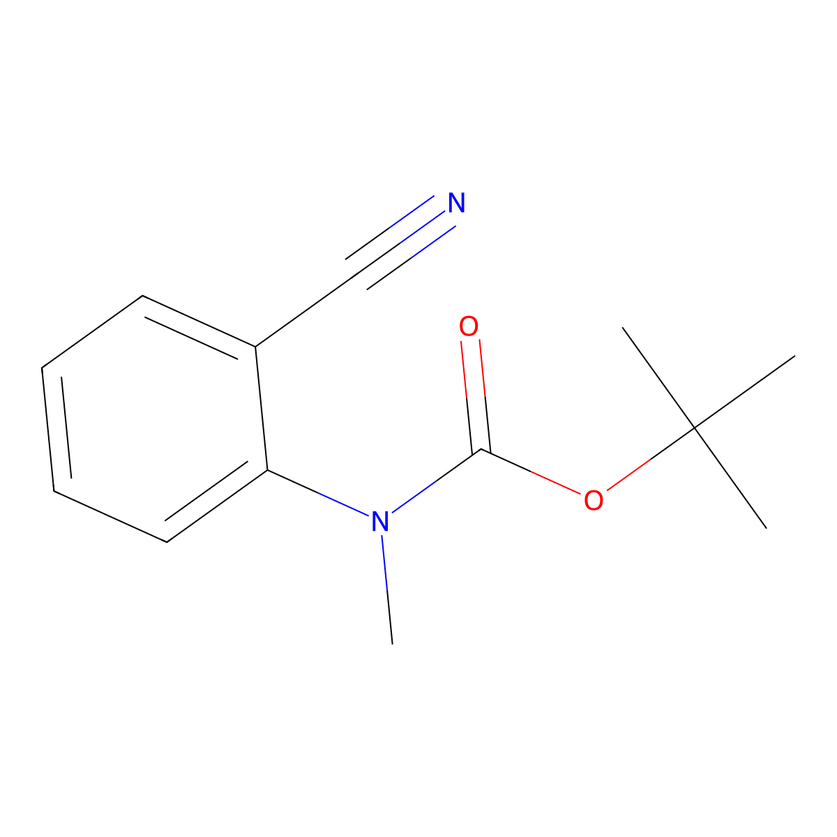 tert-butyl N-(2-cyanophenyl)-N-methylcarbamate molecular structure, CAS 1507920-88-8