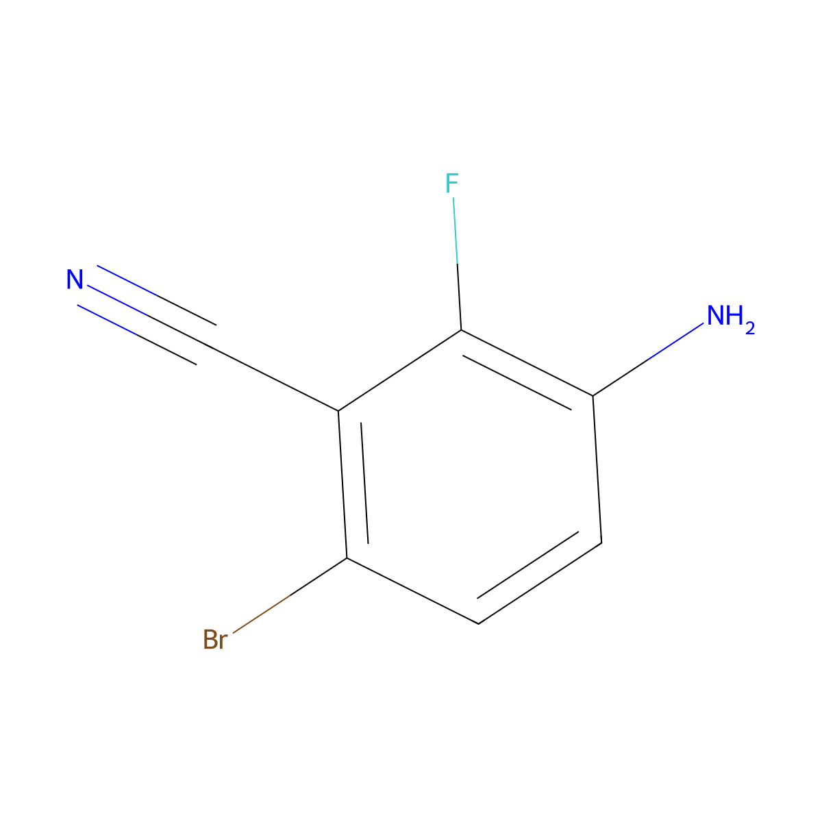 3-Amino-6-bromo-2-fluorobenzonitrile molecular structure, CAS 1507928-98-4