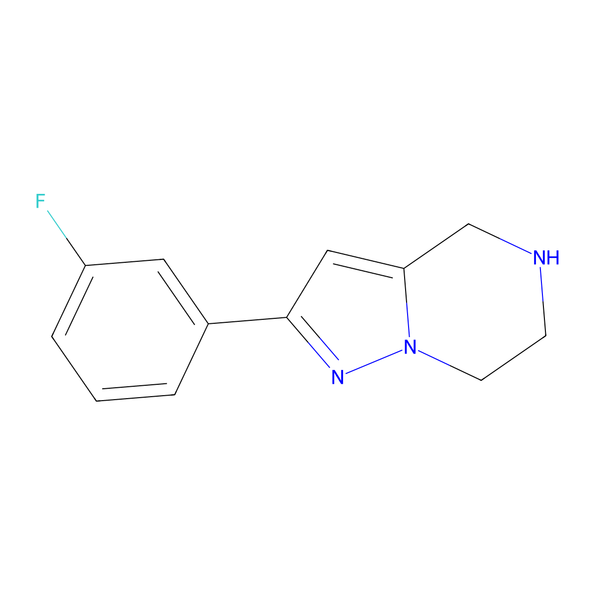 2-(3-Fluorophenyl)-4,5,6,7-tetrahydropyrazolo[1,5-A]pyrazine molecular structure, CAS 1507939-22-1