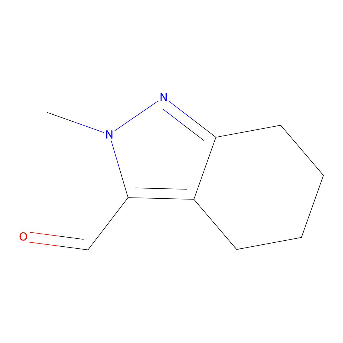 2-methyl-4,5,6,7-tetrahydro-2H-indazole-3-carbaldehyde molecular structure, CAS 1507958-15-7