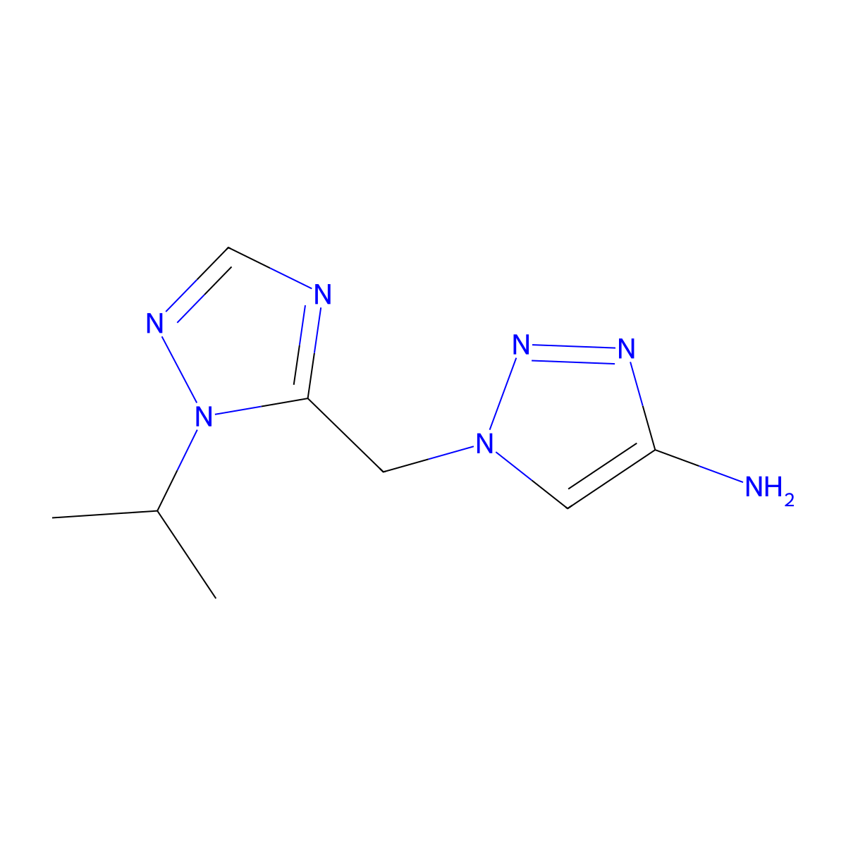 1-((1-Isopropyl-1h-1,2,4-triazol-5-yl)methyl)-1h-1,2,3-triazol-4-amine molecular structure, CAS 1507958-20-4