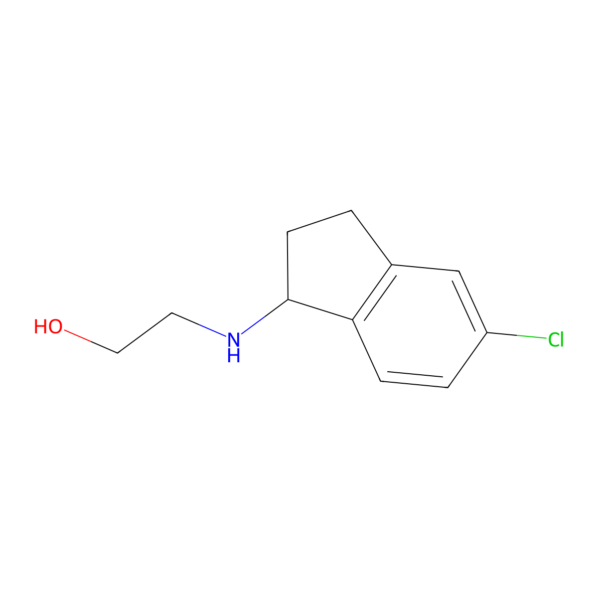 2-[(5-chloro-2,3-dihydro-1H-inden-1-yl)amino]ethan-1-ol molecular structure, CAS 1507958-60-2