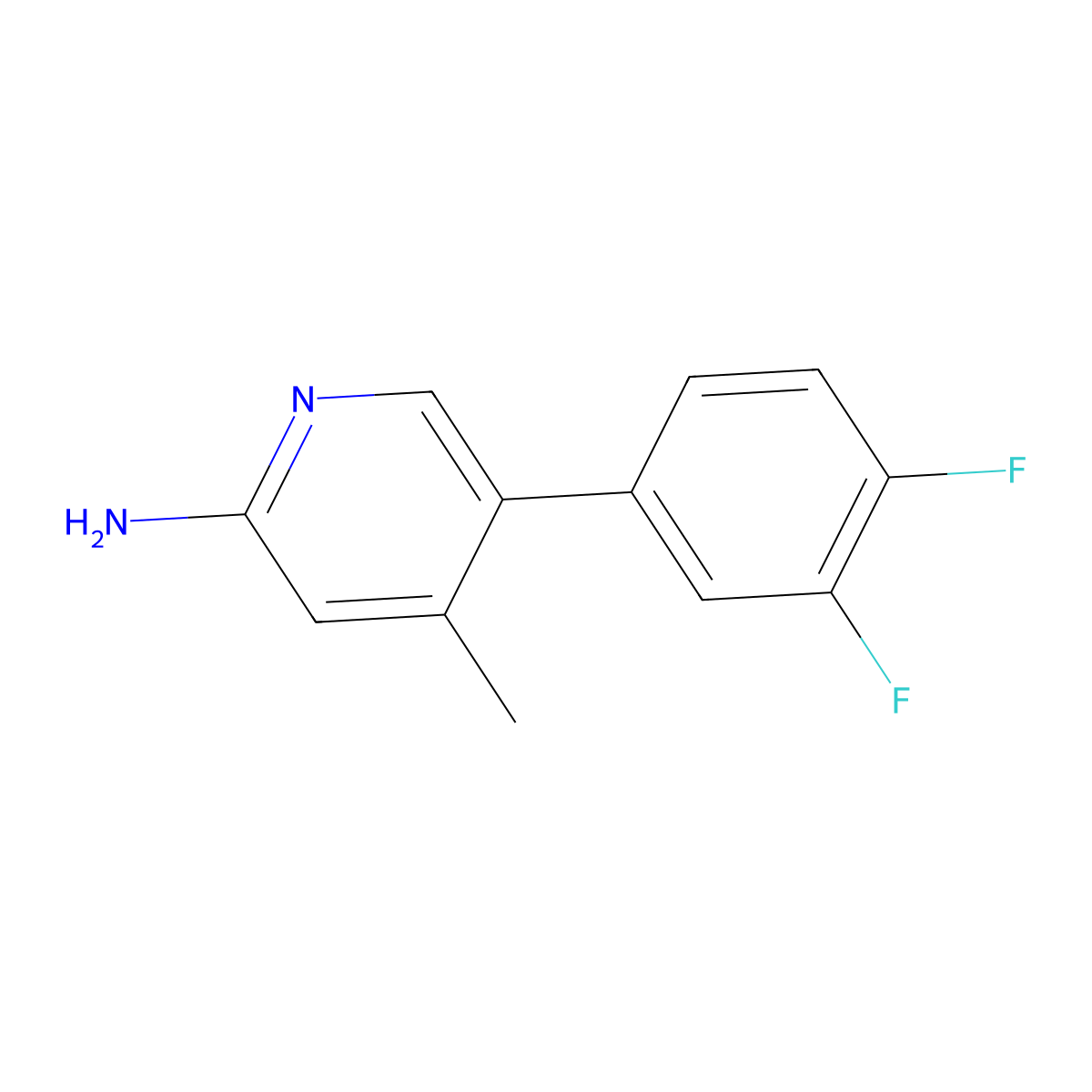 5-(3,4-Difluorophenyl)-4-methyl-2-pyridinamine molecular structure, CAS 1507961-40-1
