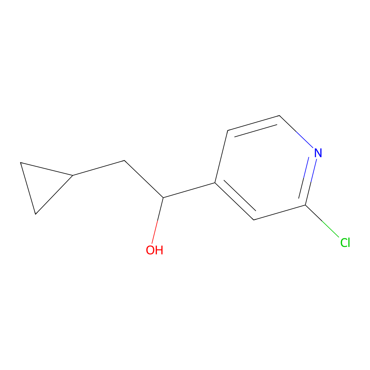 1-(2-Chloropyridin-4-yl)-2-cyclopropylethanol molecular structure, CAS 1507972-35-1