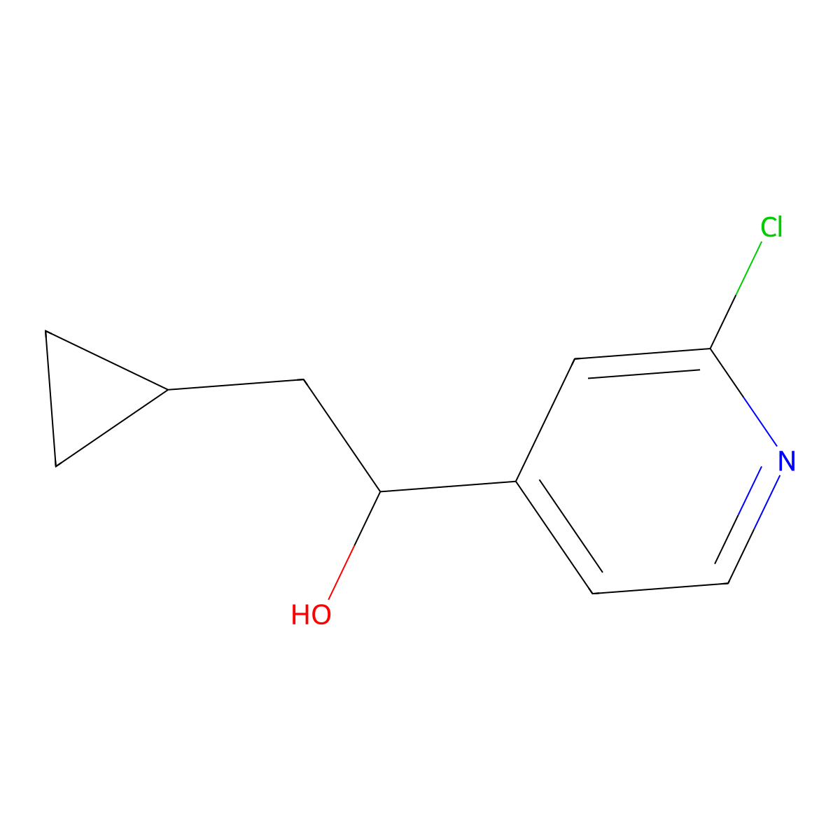1-(2-Chloropyridin-4-yl)-2-cyclopropylethanol molecular structure, CAS 1507972-35-1
