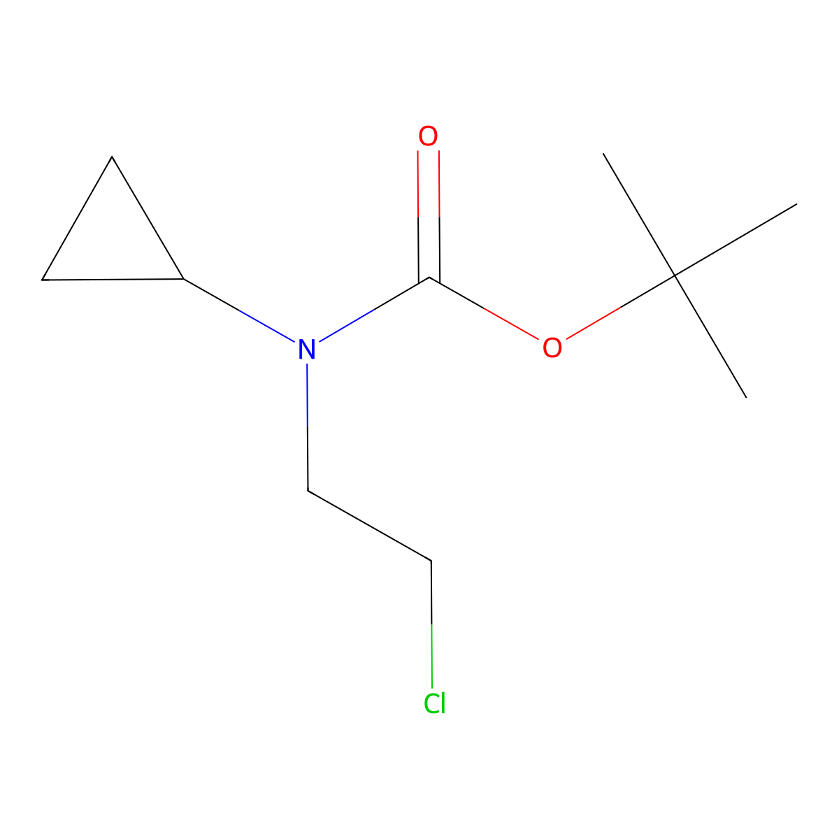 tert-butyl N-(2-chloroethyl)-N-cyclopropylcarbamate molecular structure, CAS 1507977-56-1