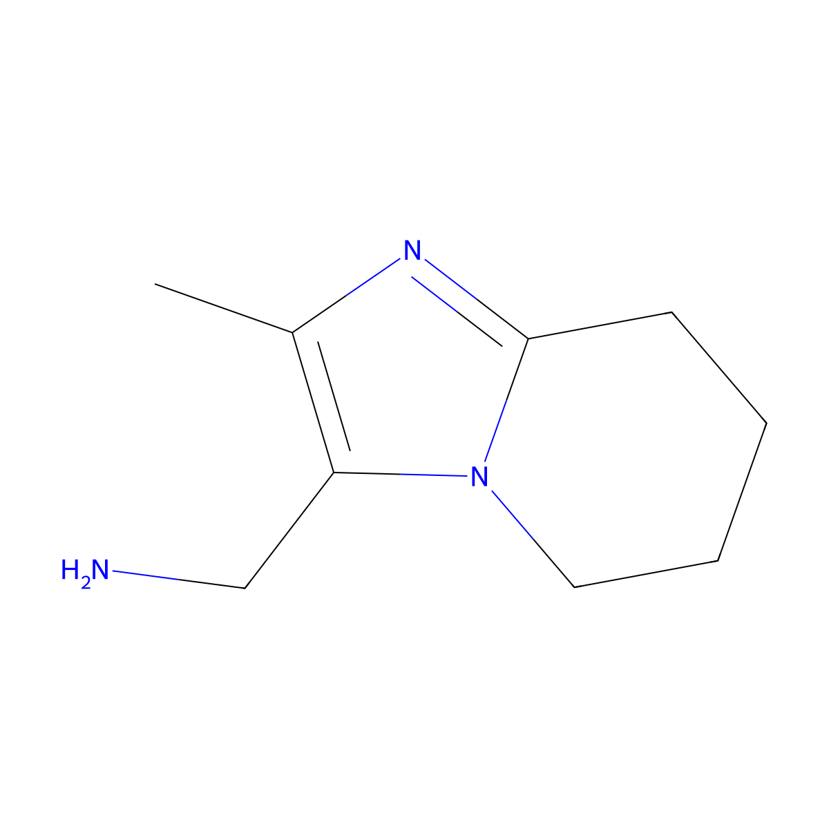 {2-methyl-5H,6H,7H,8H-imidazo[1,2-a]pyridin-3-yl}methanamine molecular structure, CAS 1507983-14-3