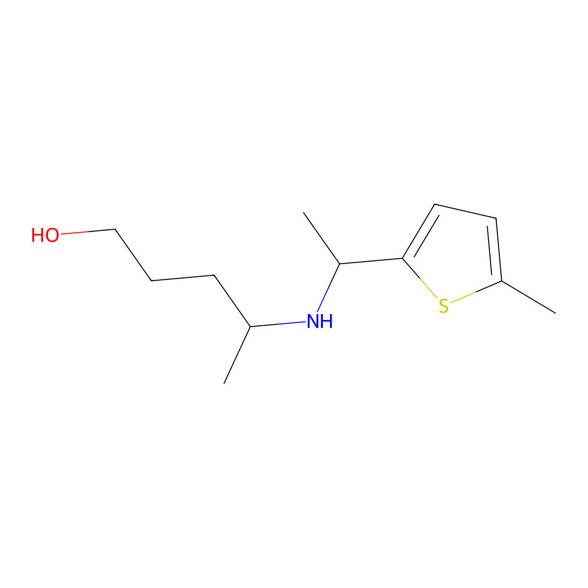 4-{[1-(5-Methylthiophen-2-yl)ethyl]amino}pentan-1-ol molecular structure, CAS 1507993-34-1