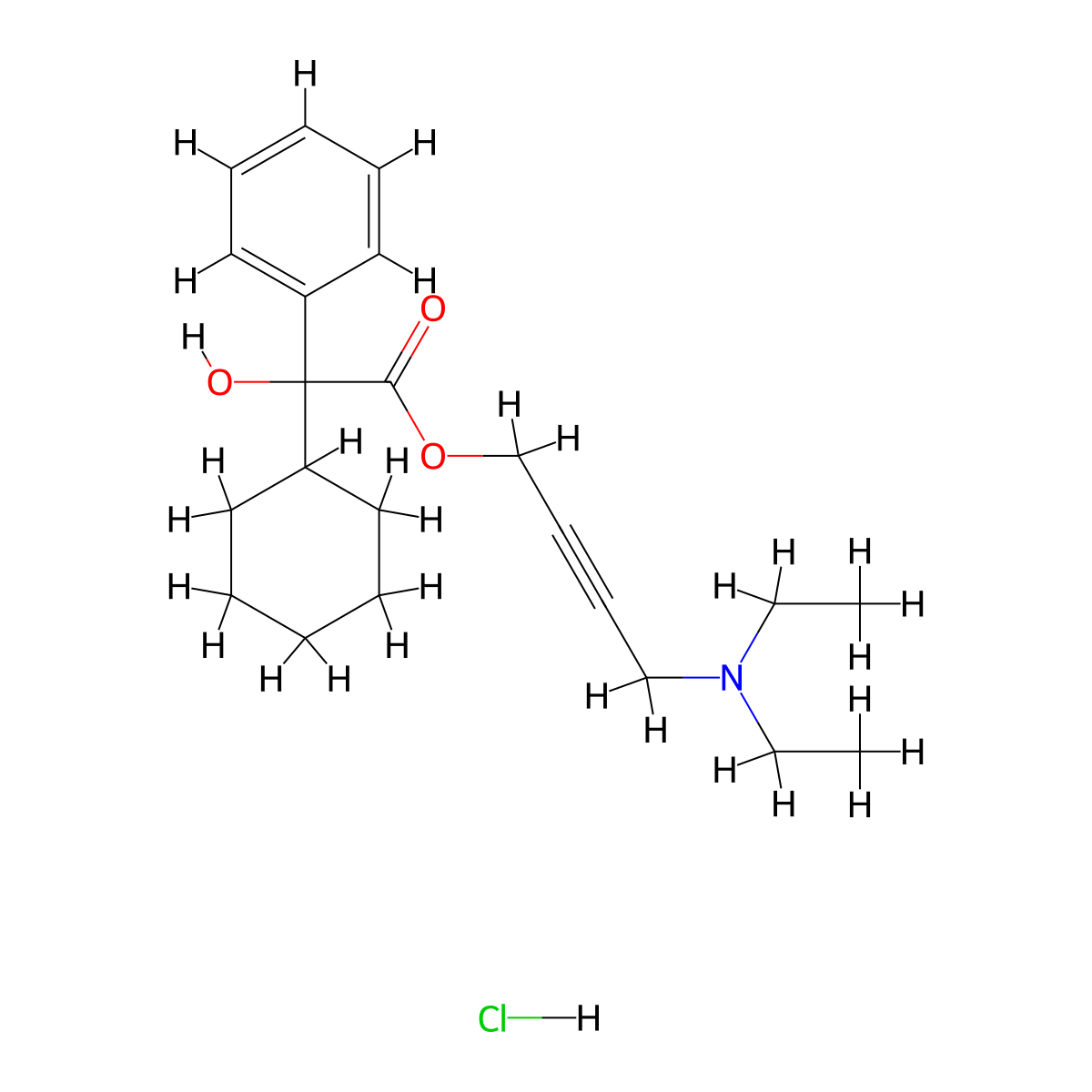 Oxybutynin Hydrochloride molecular structure, CAS 1508-65-2