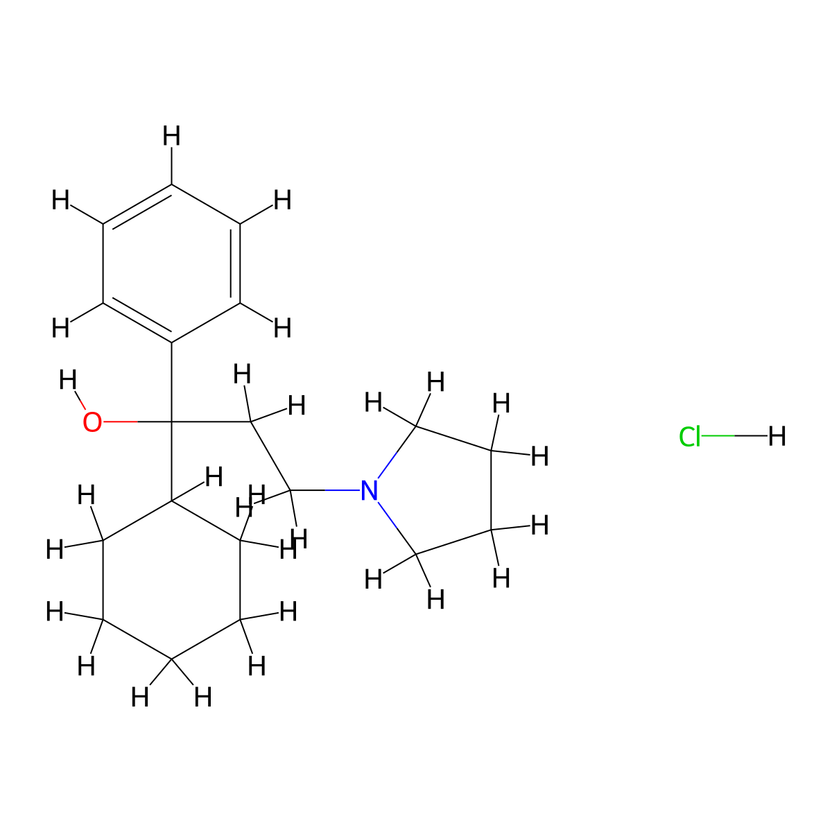 Procyclidine hydrochloride molecular structure, CAS 1508-76-5