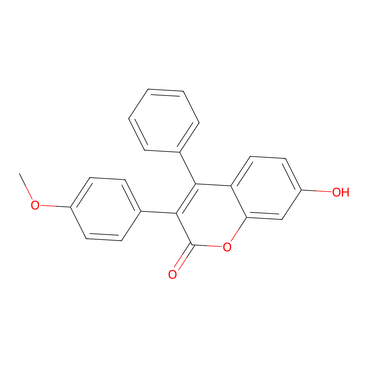 COUMARIN, 7-HYDROXY-3-(p-METHOXYPHENYL)-4-PHENYL- molecular structure, CAS 1508-90-3