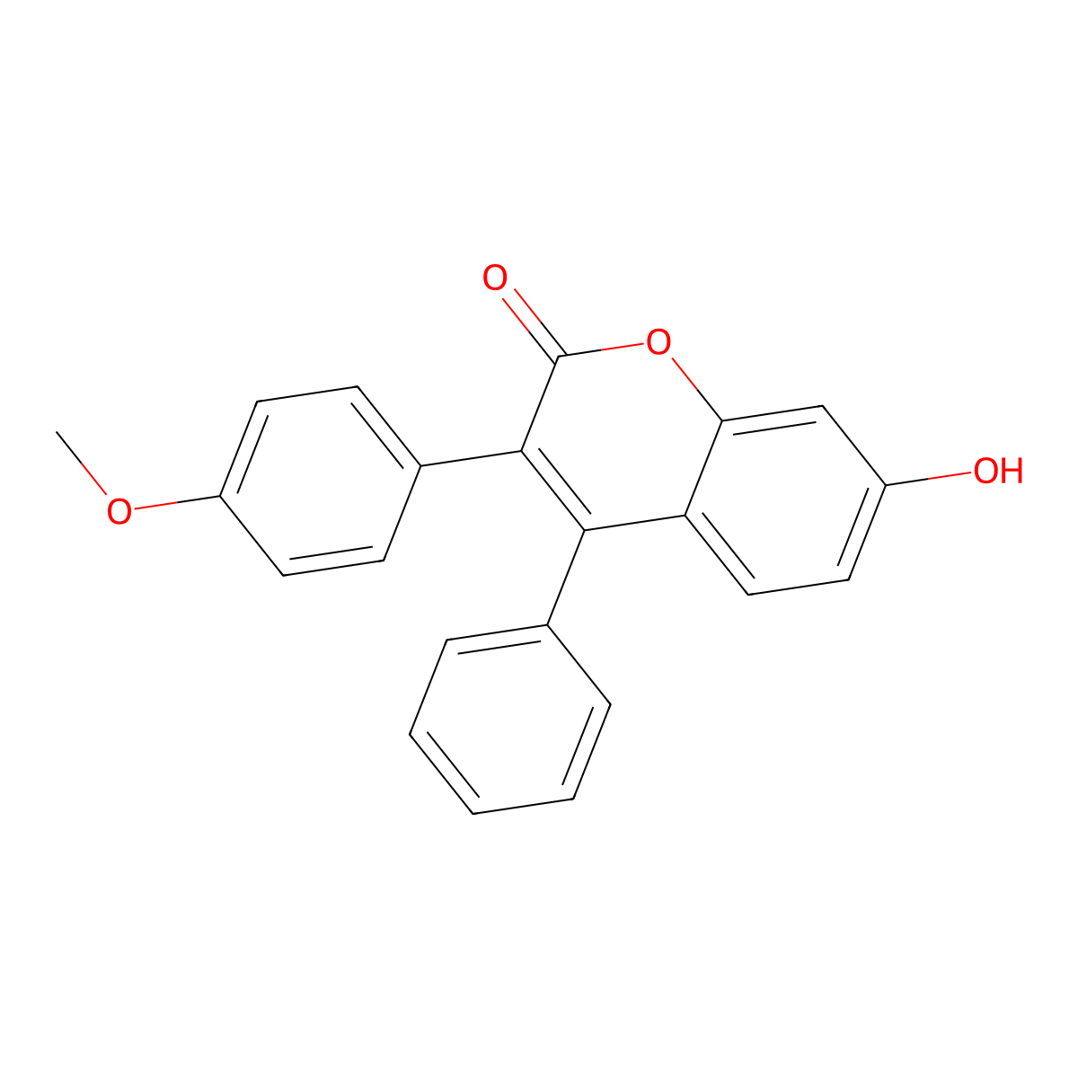 COUMARIN, 7-HYDROXY-3-(p-METHOXYPHENYL)-4-PHENYL- molecular structure, CAS 1508-90-3
