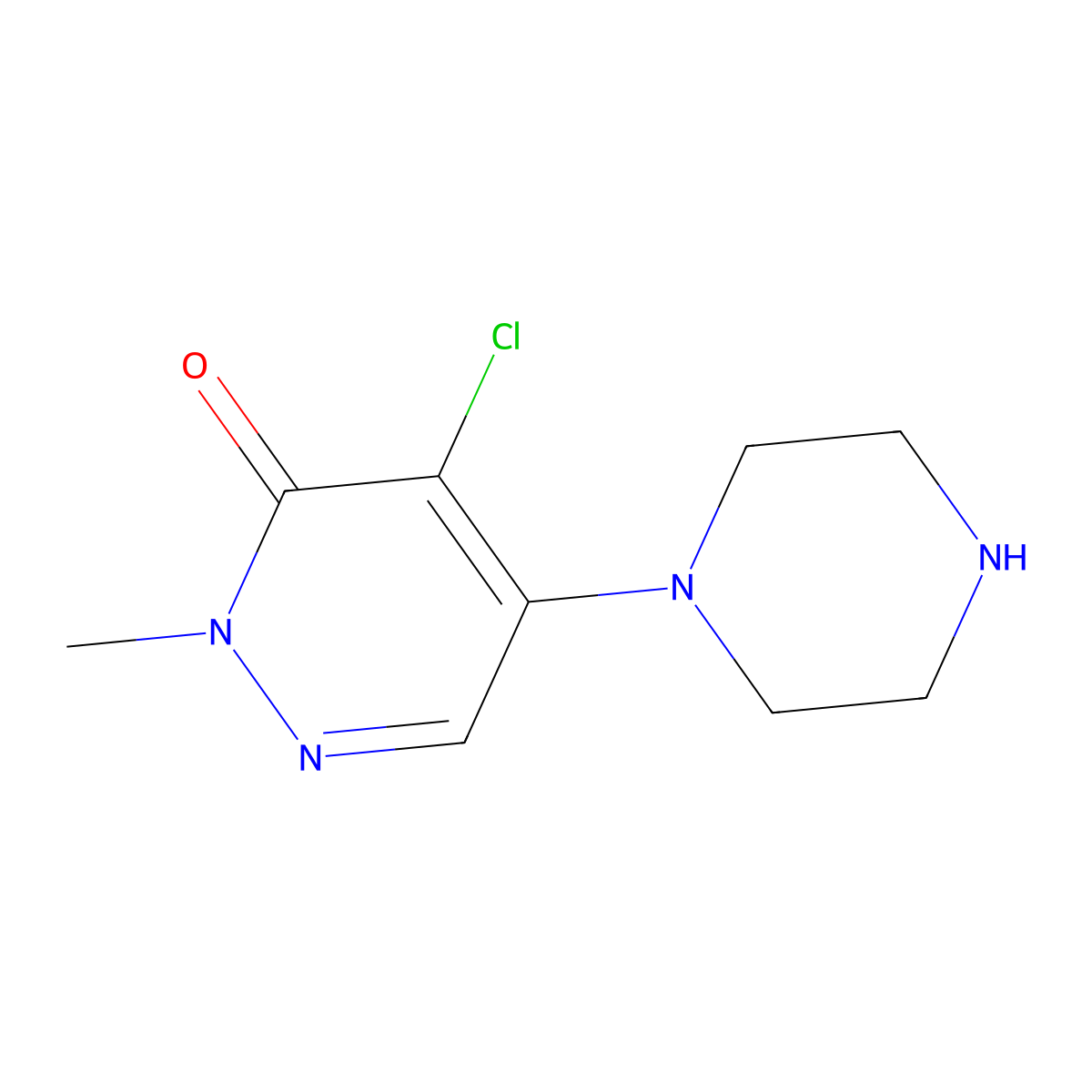 4-chloro-2-methyl-5-(1-piperazinyl)-3(2H)-pyridazinone molecular structure, CAS 150800-64-9