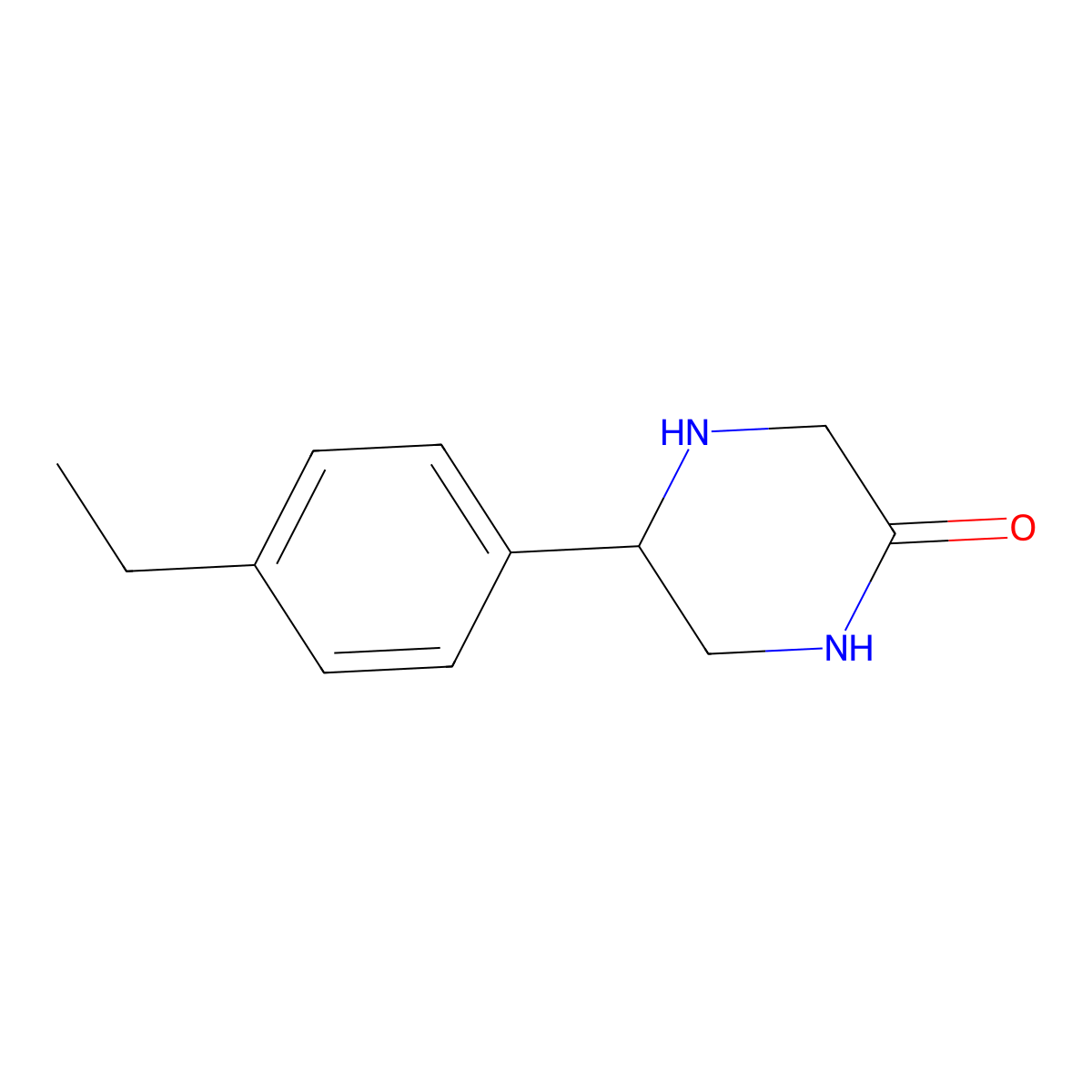 5-(4-Ethylphenyl)piperazin-2-one molecular structure, CAS 1508009-32-2