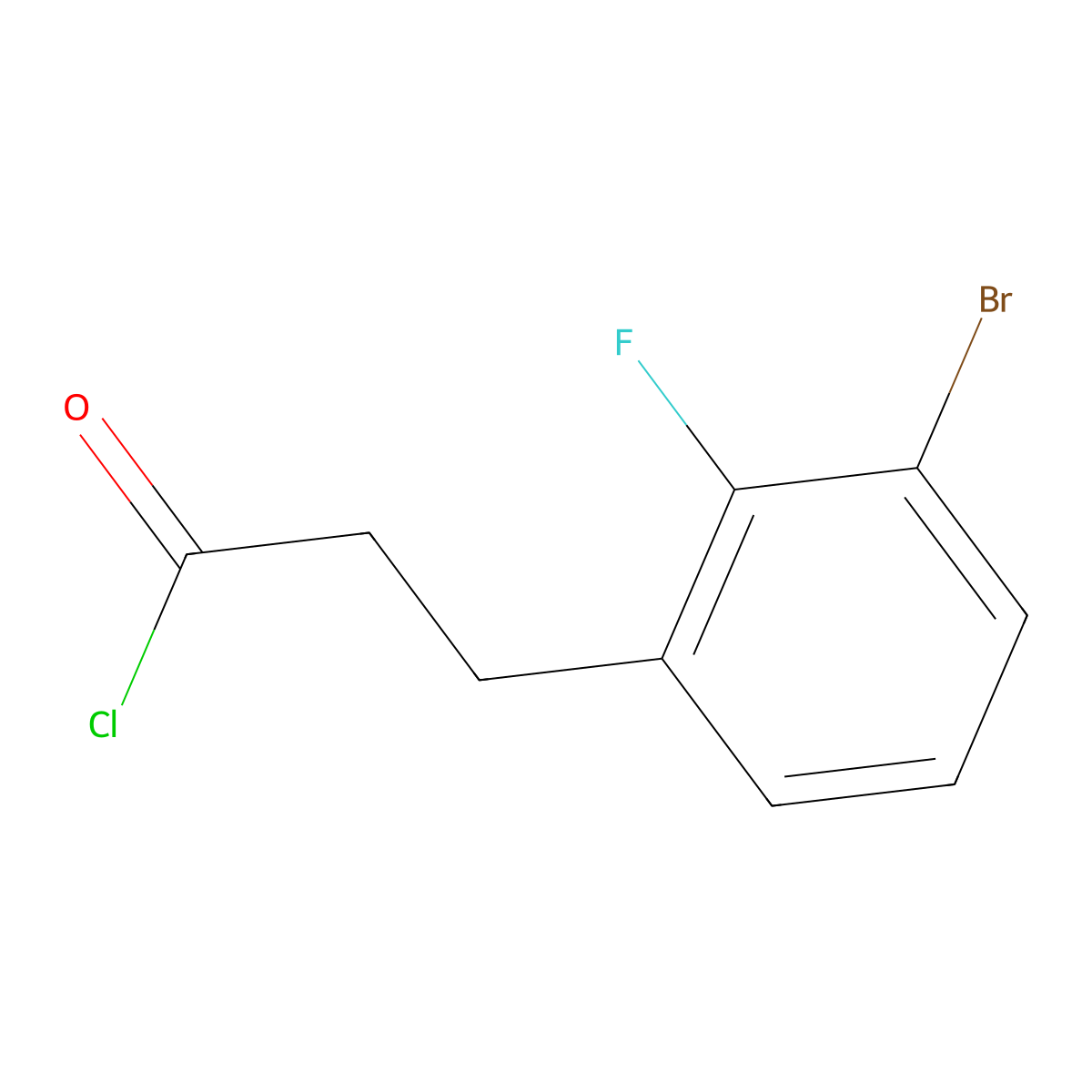 3-(3-Bromo-2-fluorophenyl)propanoyl chloride molecular structure, CAS 1508014-08-1