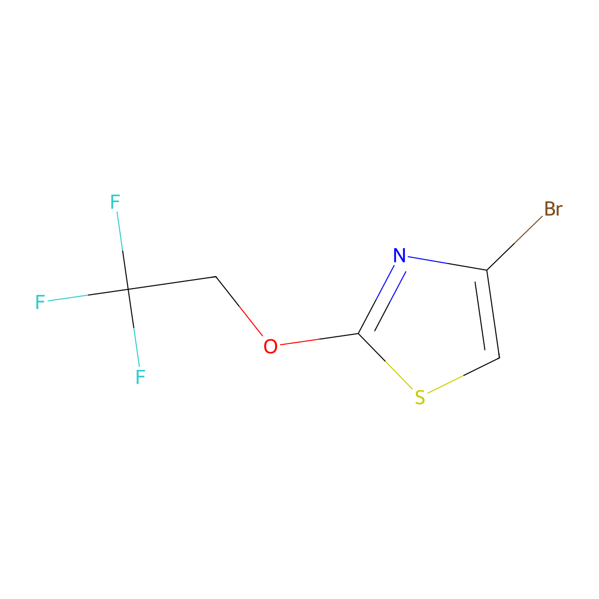 4-Bromo-2-(2,2,2-trifluoroethoxy)-1,3-thiazole molecular structure, CAS 1508037-30-6