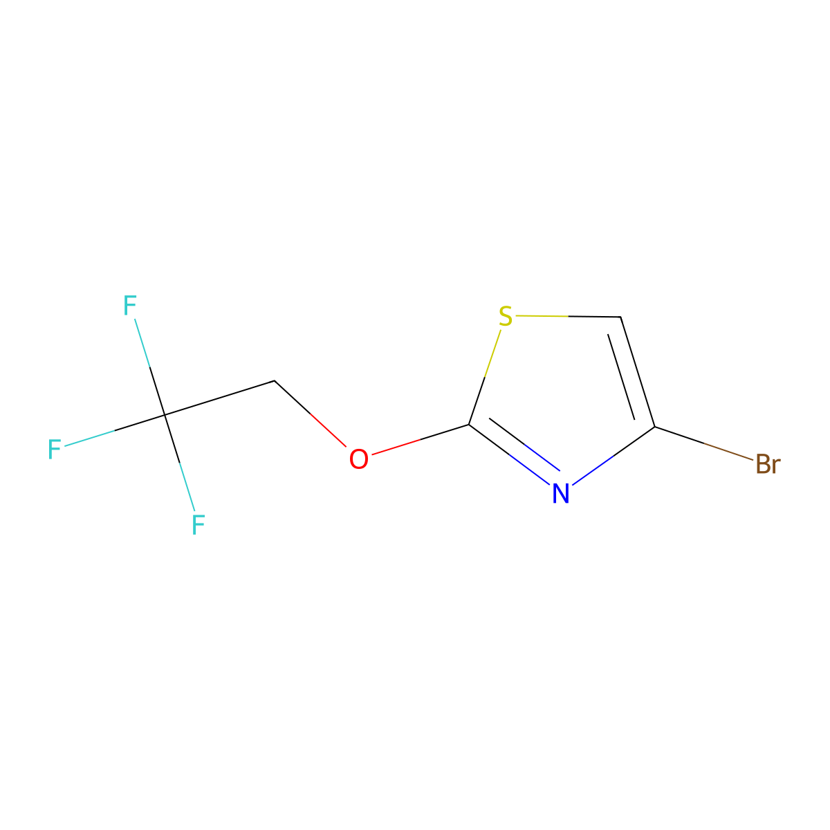 4-Bromo-2-(2,2,2-trifluoroethoxy)-1,3-thiazole molecular structure, CAS 1508037-30-6