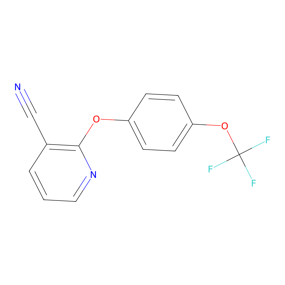2-[4-(Trifluoromethoxy)phenoxy]nicotinonitrile molecular structure, CAS 1508040-43-4