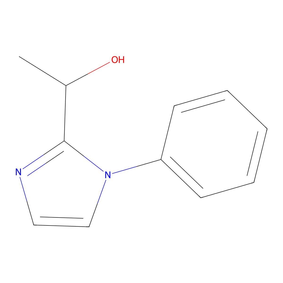 1-(1-phenyl-1H-imidazol-2-yl)ethan-1-ol molecular structure, CAS 1508045-23-5