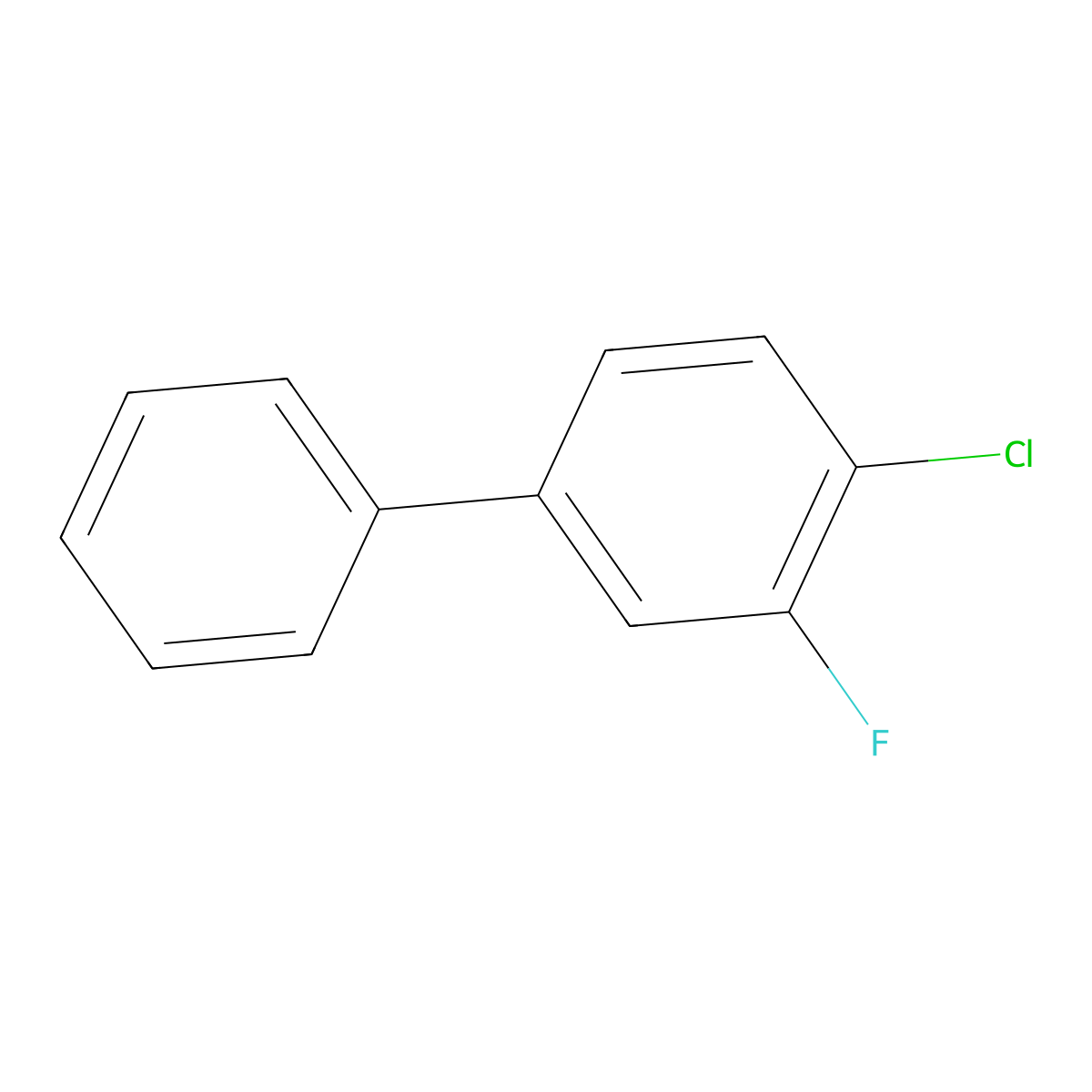 4-Chloro-3-fluoro-1,1'-biphenyl molecular structure, CAS 150805-70-2