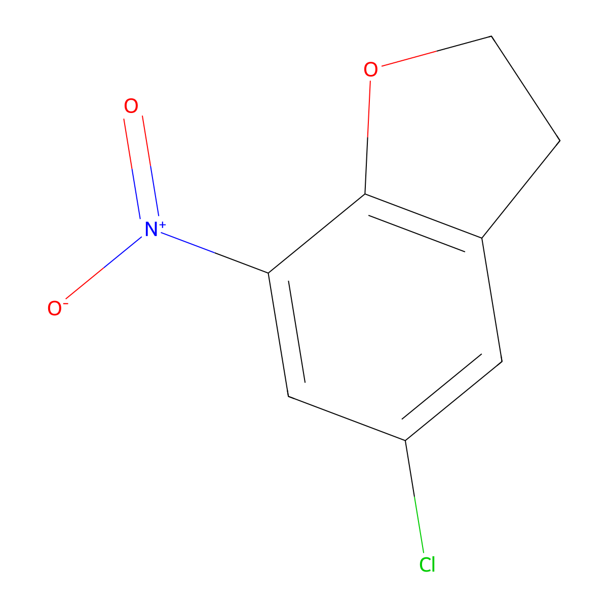 5-Chloro-7-nitro-2,3-dihydro-1-benzofuran molecular structure, CAS 150805-89-3
