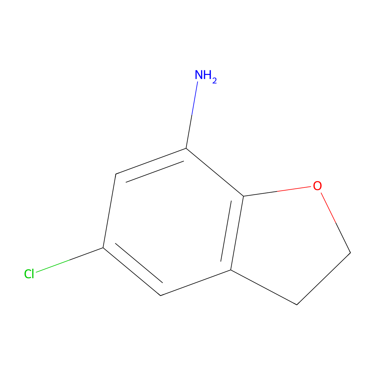 5-Chloro-2,3-dihydro-1-benzofuran-7-amine molecular structure, CAS 150805-90-6