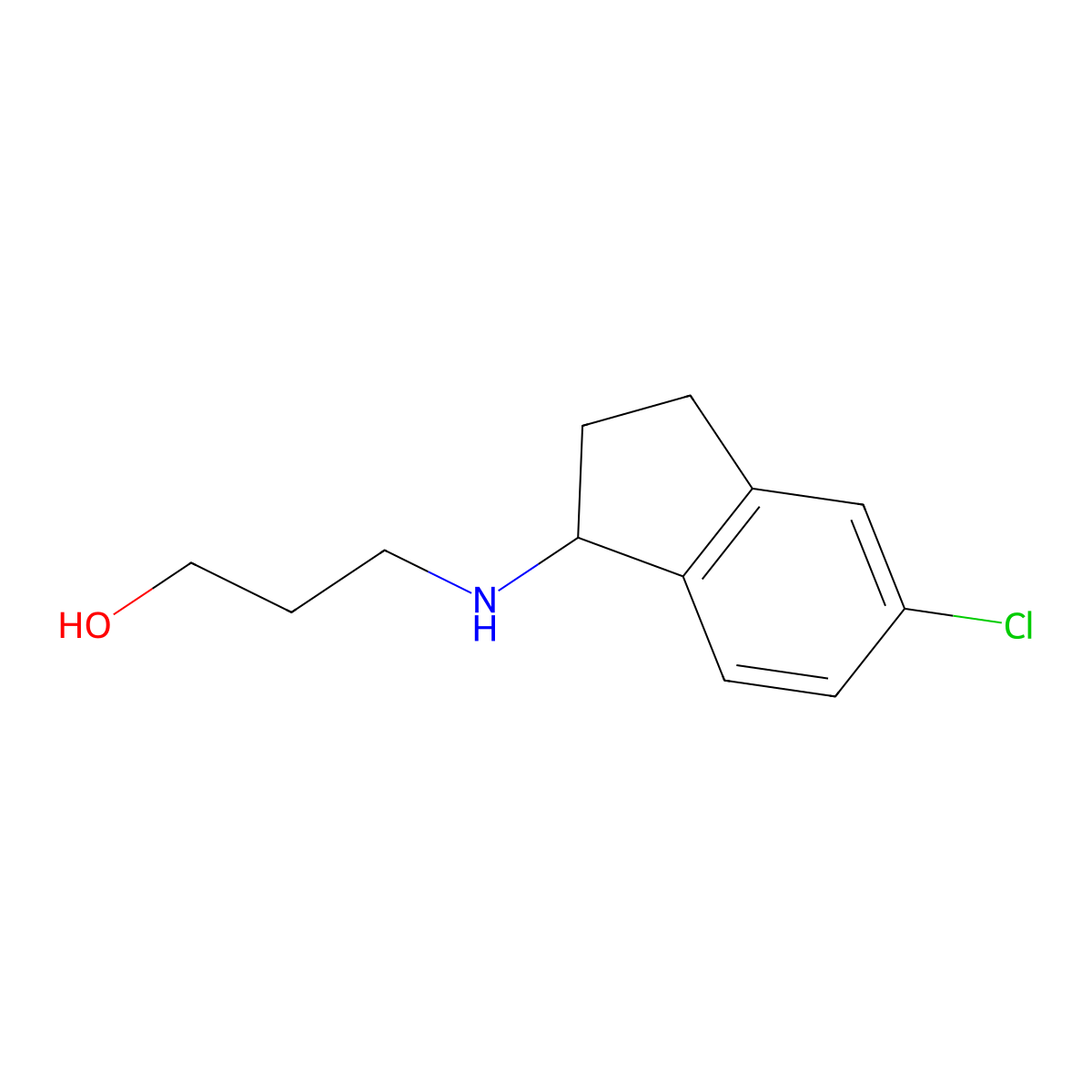 3-[(5-Chloro-2,3-dihydro-1H-inden-1-yl)amino]propan-1-ol molecular structure, CAS 1508056-08-3