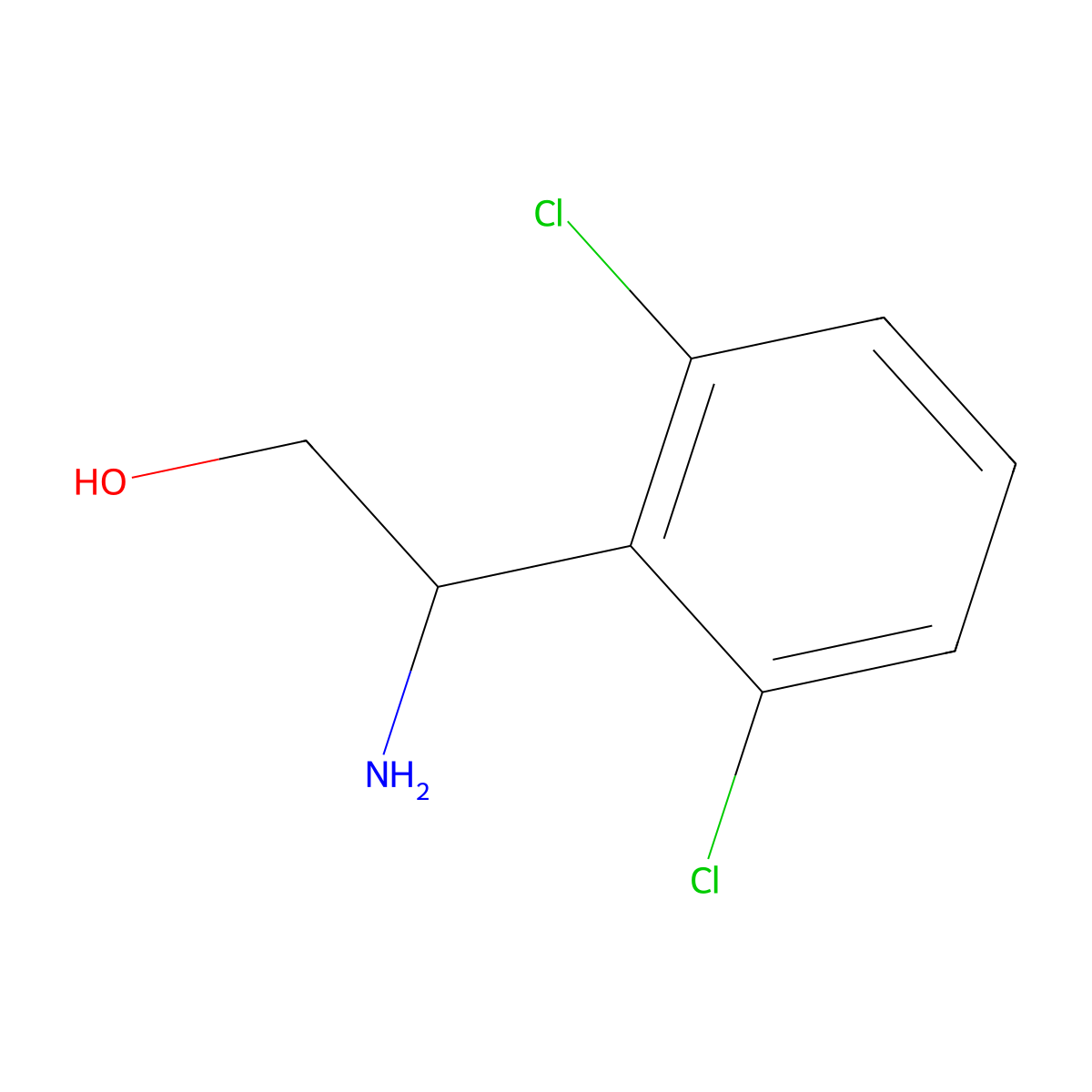2-Amino-2-(2,6-dichlorophenyl)ethan-1-ol molecular structure, CAS 150806-18-1