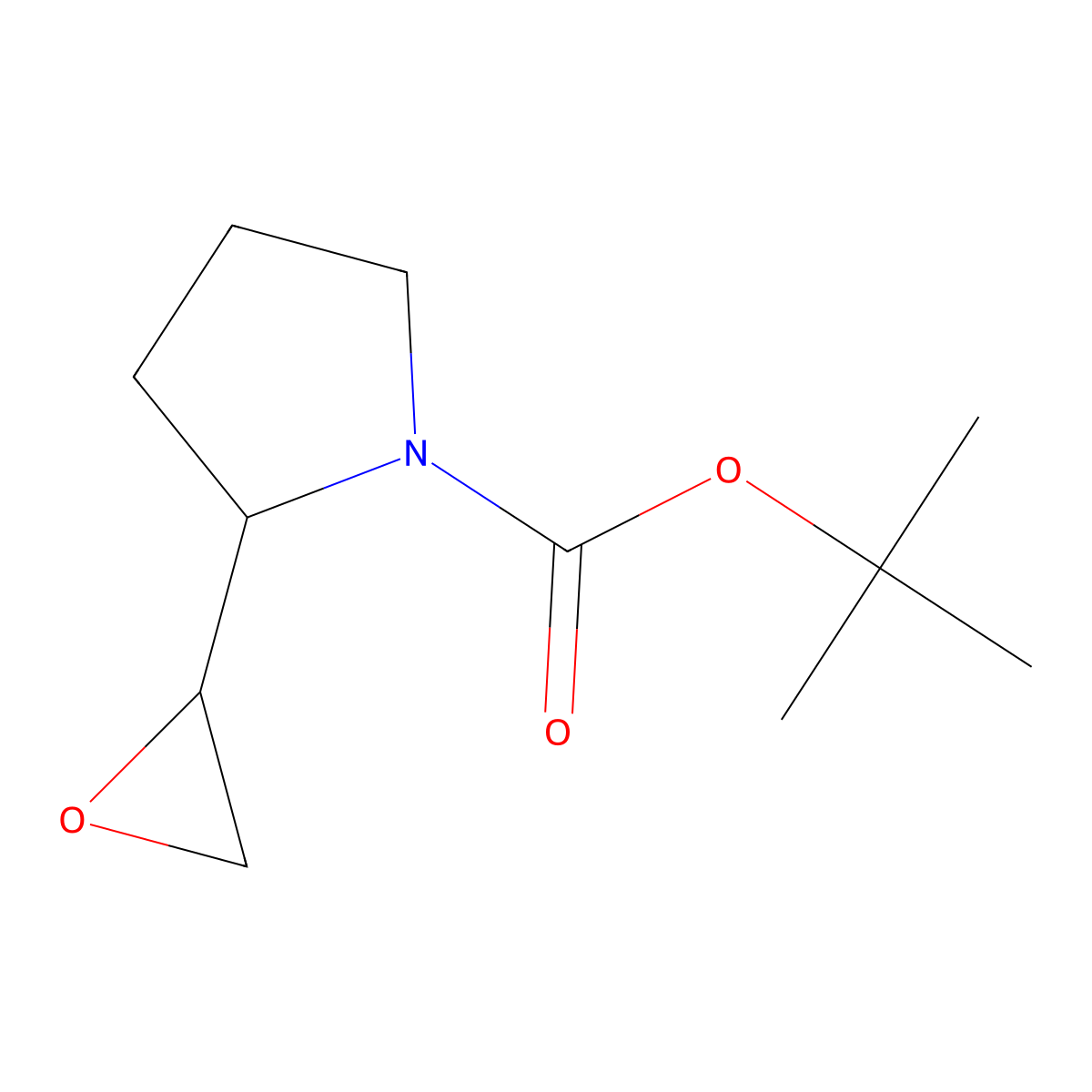 Tert-butyl 2-(oxiran-2-yl)pyrrolidine-1-carboxylate molecular structure, CAS 150806-58-9