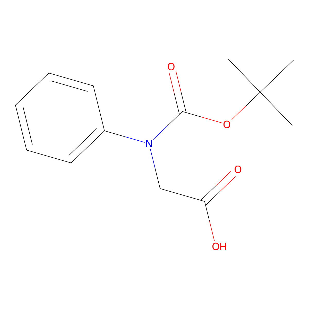 2-{[(Tert-butoxy)carbonyl](phenyl)amino}acetic acid molecular structure, CAS 150806-61-4