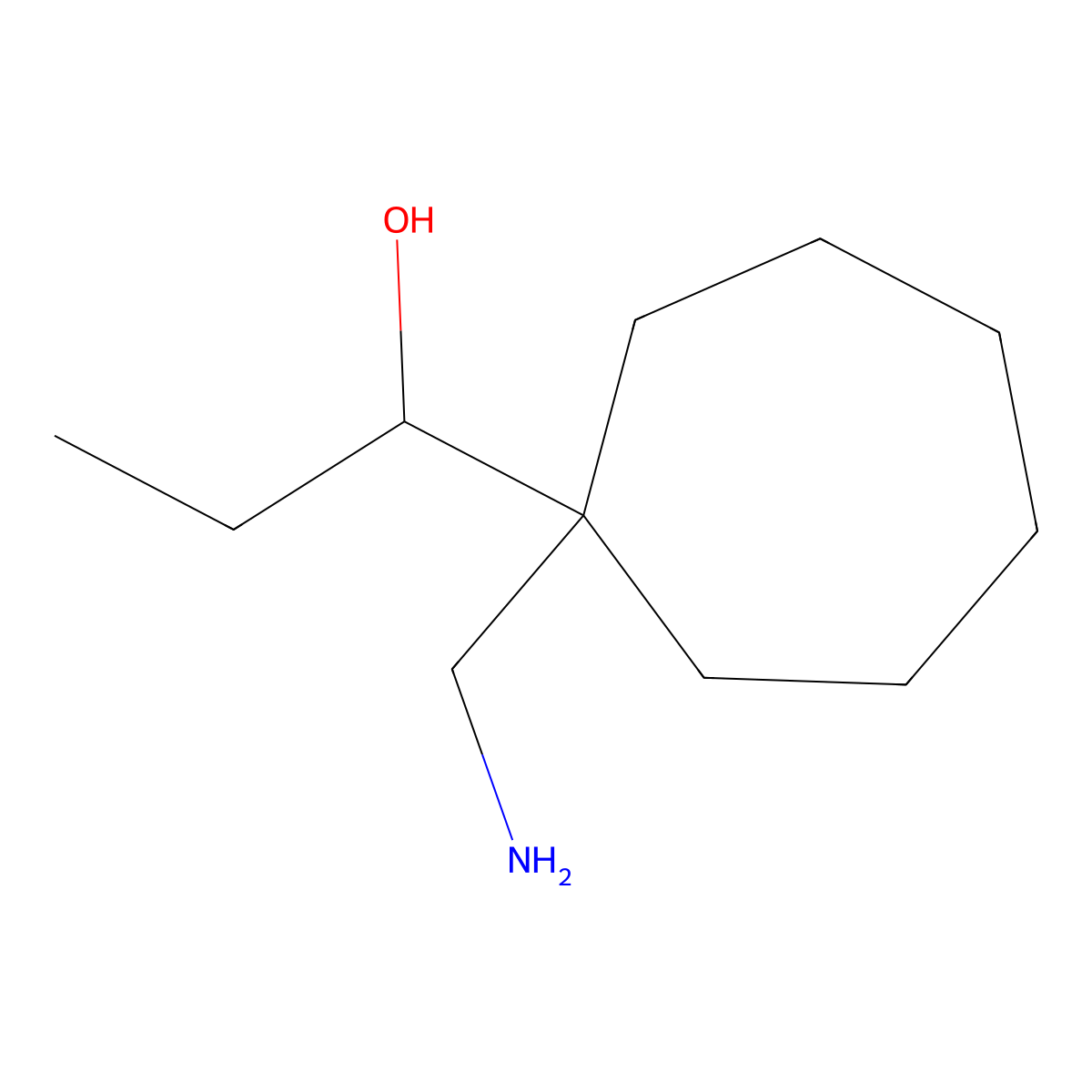 1-[1-(Aminomethyl)cycloheptyl]propan-1-ol molecular structure, CAS 1508060-69-2