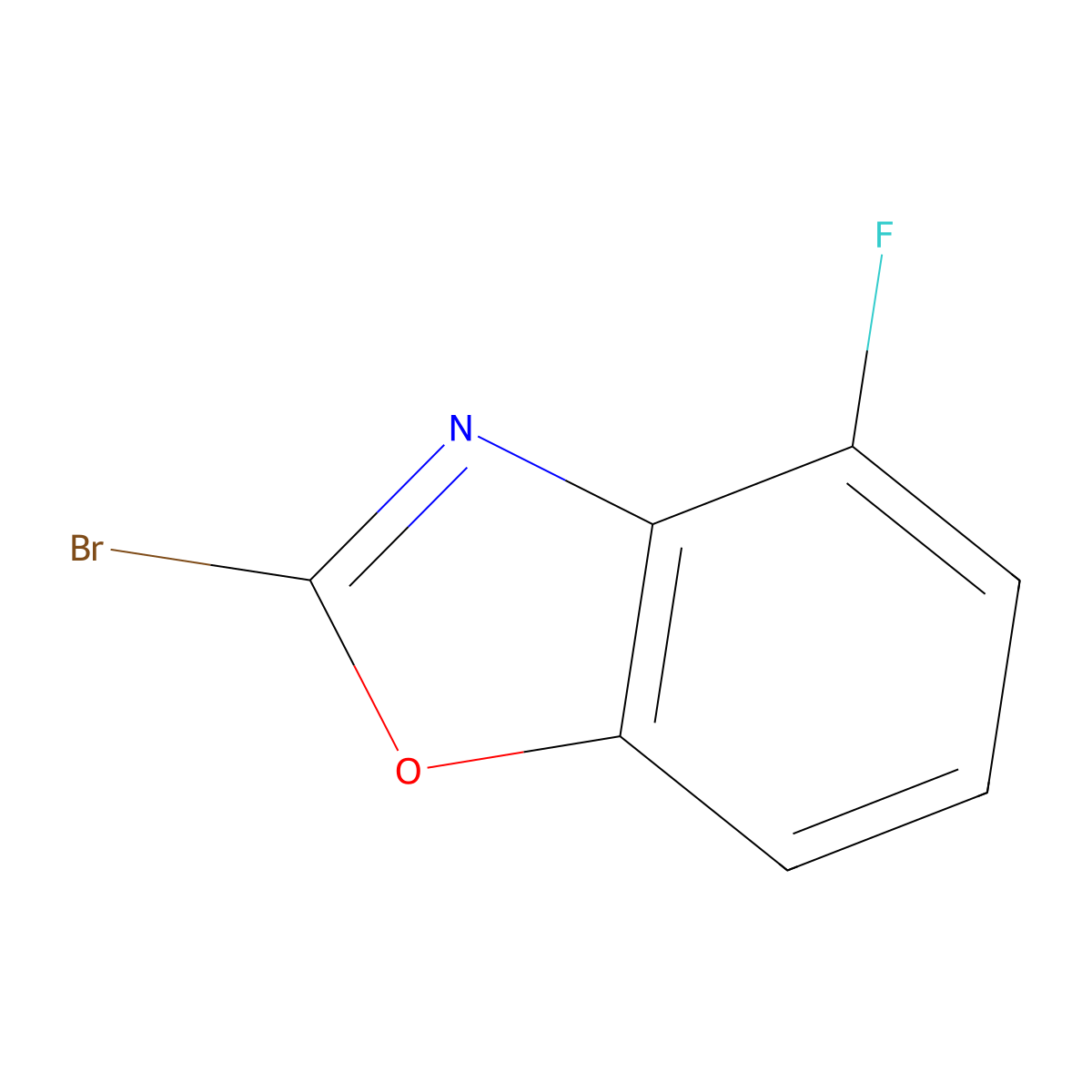 2-Bromo-4-fluoro-1,3-benzoxazole molecular structure, CAS 1508066-38-3