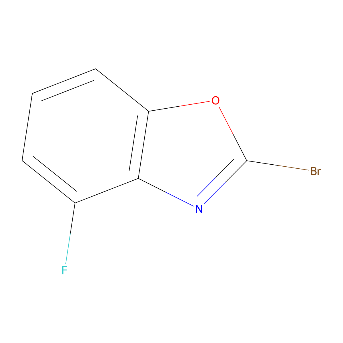 2-Bromo-4-fluoro-1,3-benzoxazole molecular structure, CAS 1508066-38-3
