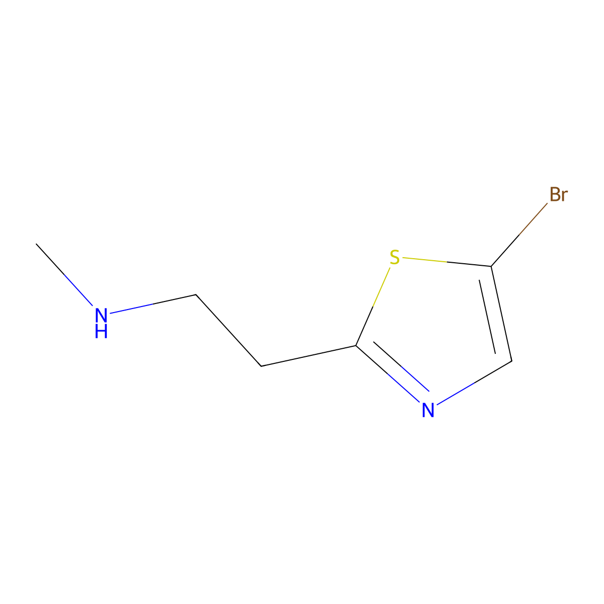 2-(5-Bromothiazol-2-yl)-N-methylethan-1-amine molecular structure, CAS 1508076-82-1