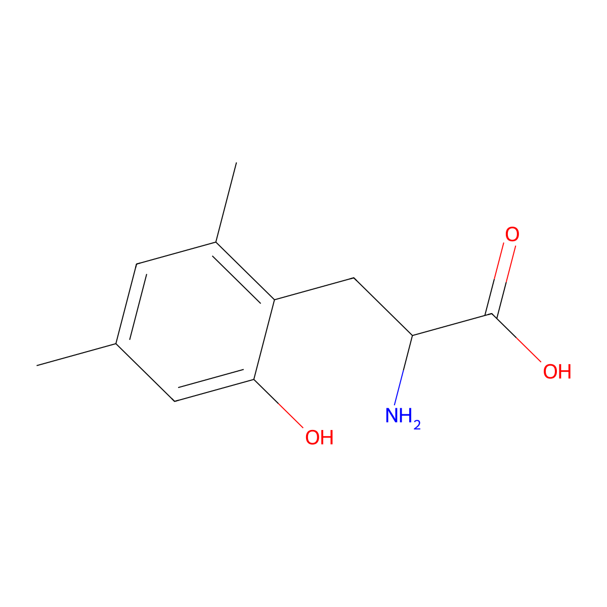 2-Amino-3-(2-hydroxy-4,6-dimethylphenyl)propanoic acid molecular structure, CAS 1508087-12-4