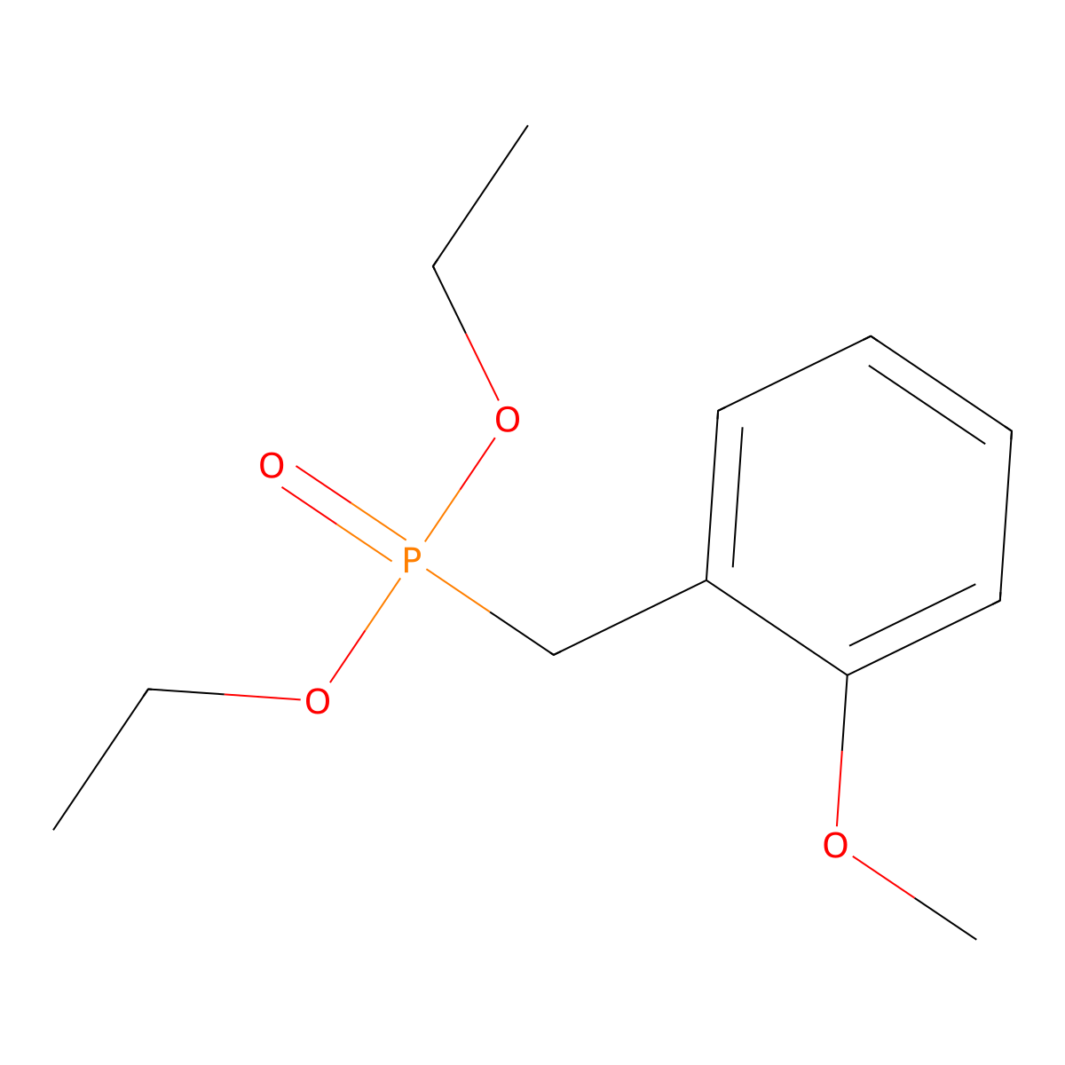 Phosphonic acid, [(2-methoxyphenyl)methyl]-, diethyl ester molecular structure, CAS 150809-54-4