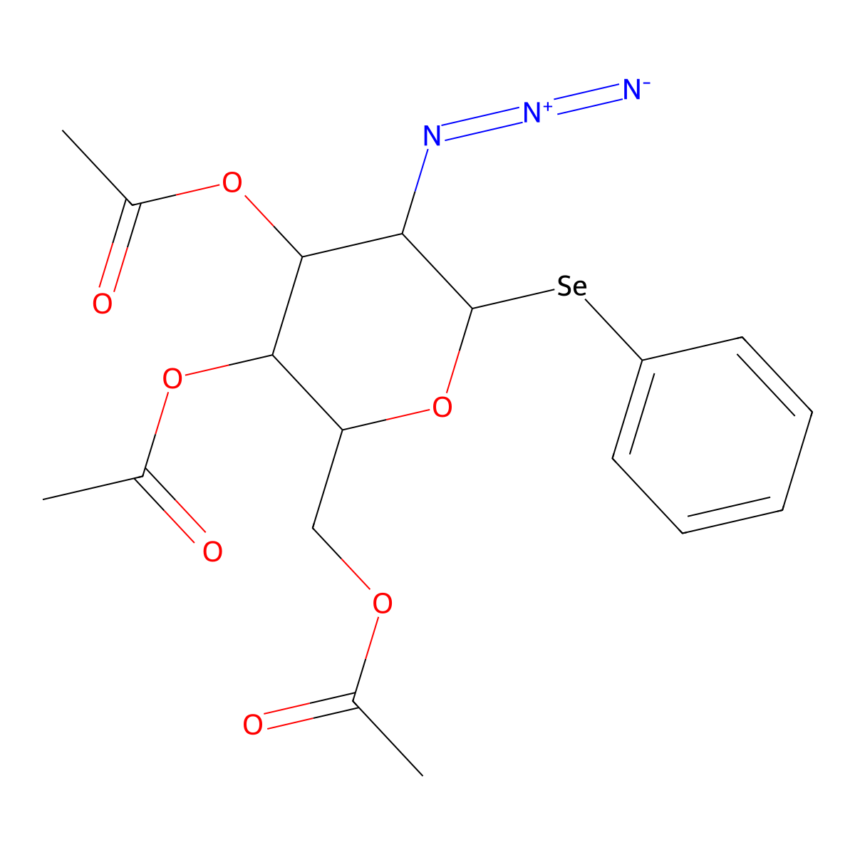 Phenyl seleno-2-azido-3,4,6-tri-O-acetyl-alpha-D-galactopyranoside molecular structure, CAS 150809-76-0