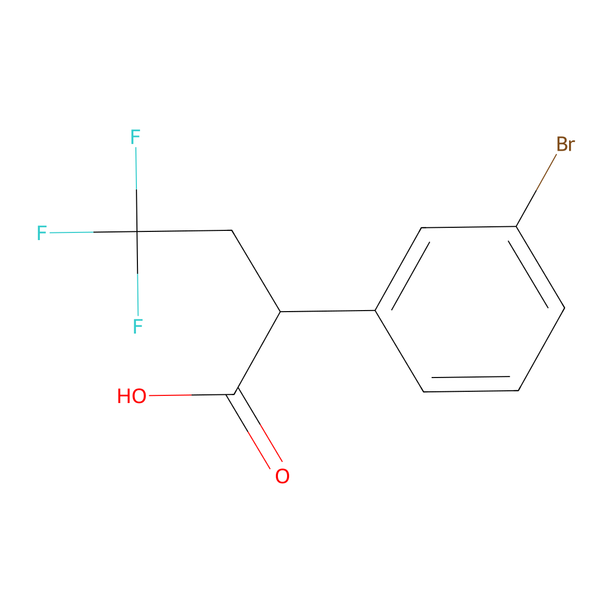 2-(3-Bromophenyl)-4,4,4-trifluorobutanoic acid molecular structure, CAS 1508090-91-2