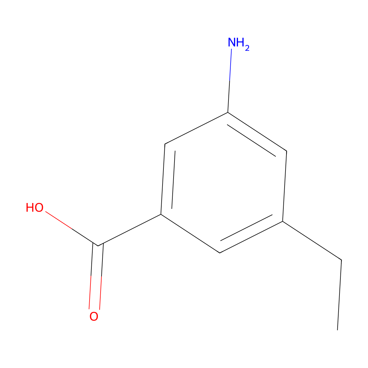 3-Amino-5-ethylbenzoic acid molecular structure, CAS 15081-35-3