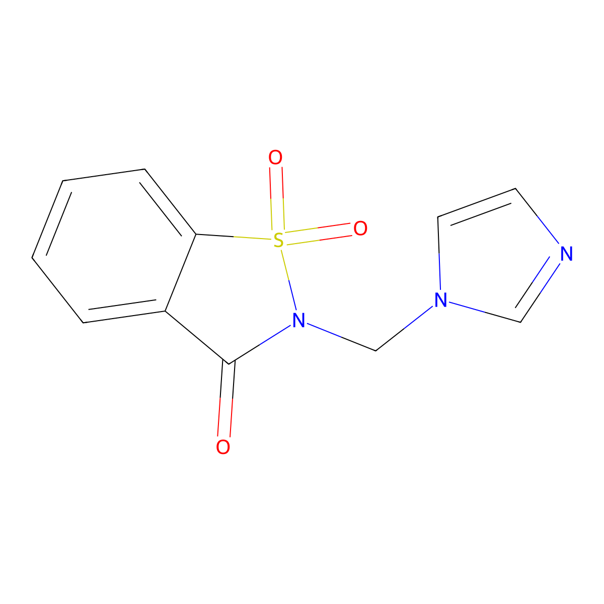 2-(1H-imidazol-1-ylmethyl)-1H-1,2-benzisothiazole-1,1,3(2H)-trione molecular structure, CAS 150810-16-5