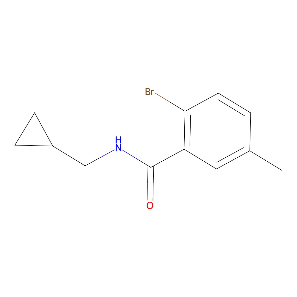 2-Bromo-N-(cyclopropylmethyl)-5-methylbenzamide molecular structure, CAS 1508111-92-9