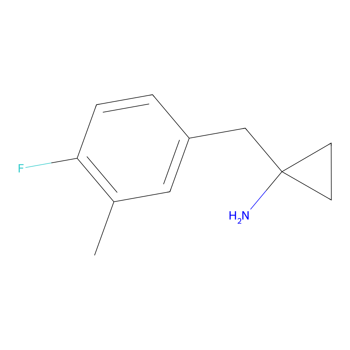 1-[(4-Fluoro-3-methylphenyl)methyl]cyclopropan-1-amine molecular structure, CAS 1508115-49-8