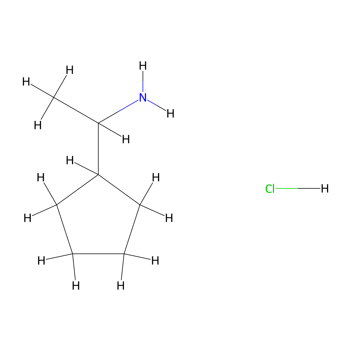 1-Cyclopentylethan-1-amine hydrochloride molecular structure, CAS 150812-09-2