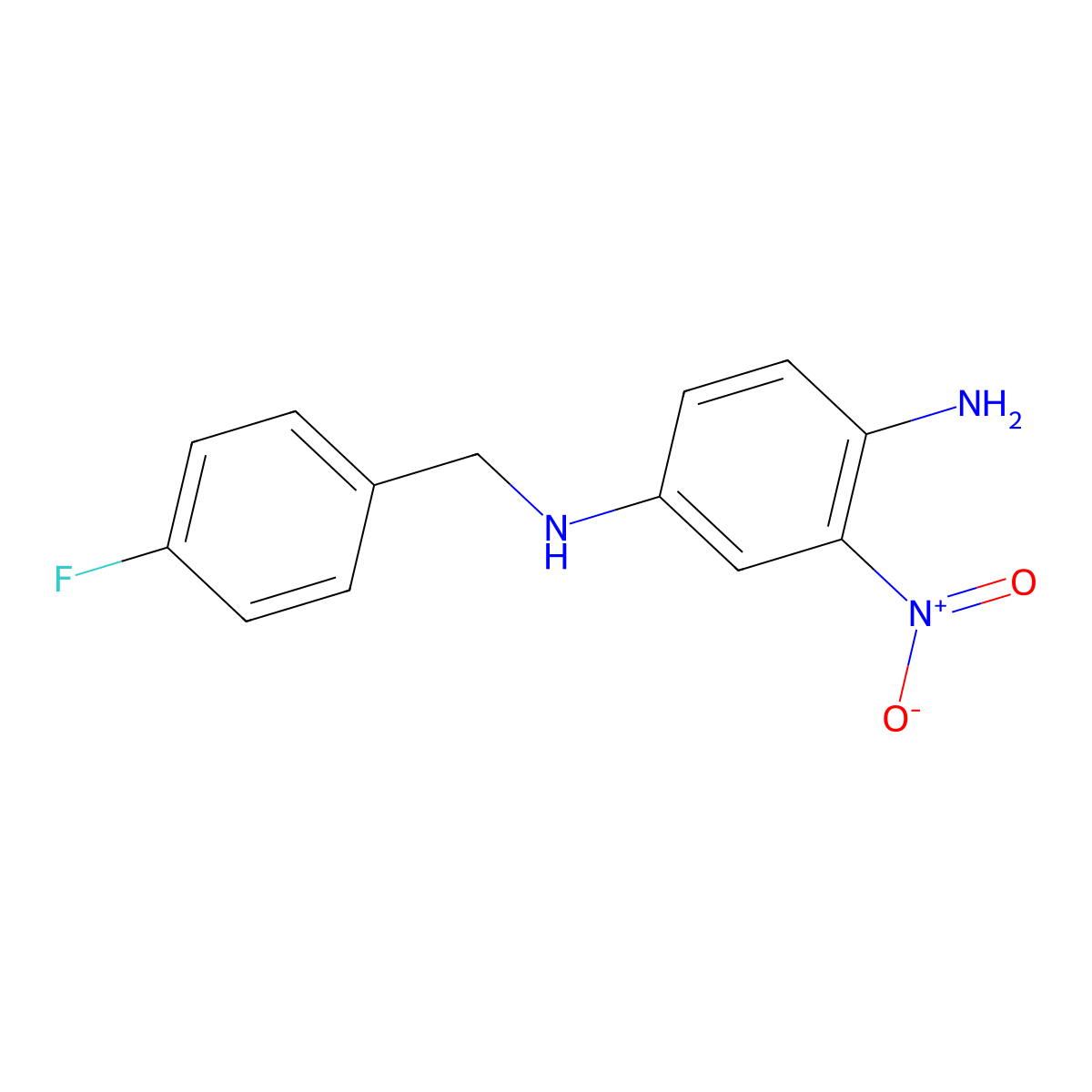 N1-(4-Fluorobenzyl)-3-nitro-1,4-phenylenediamine molecular structure, CAS 150812-21-8