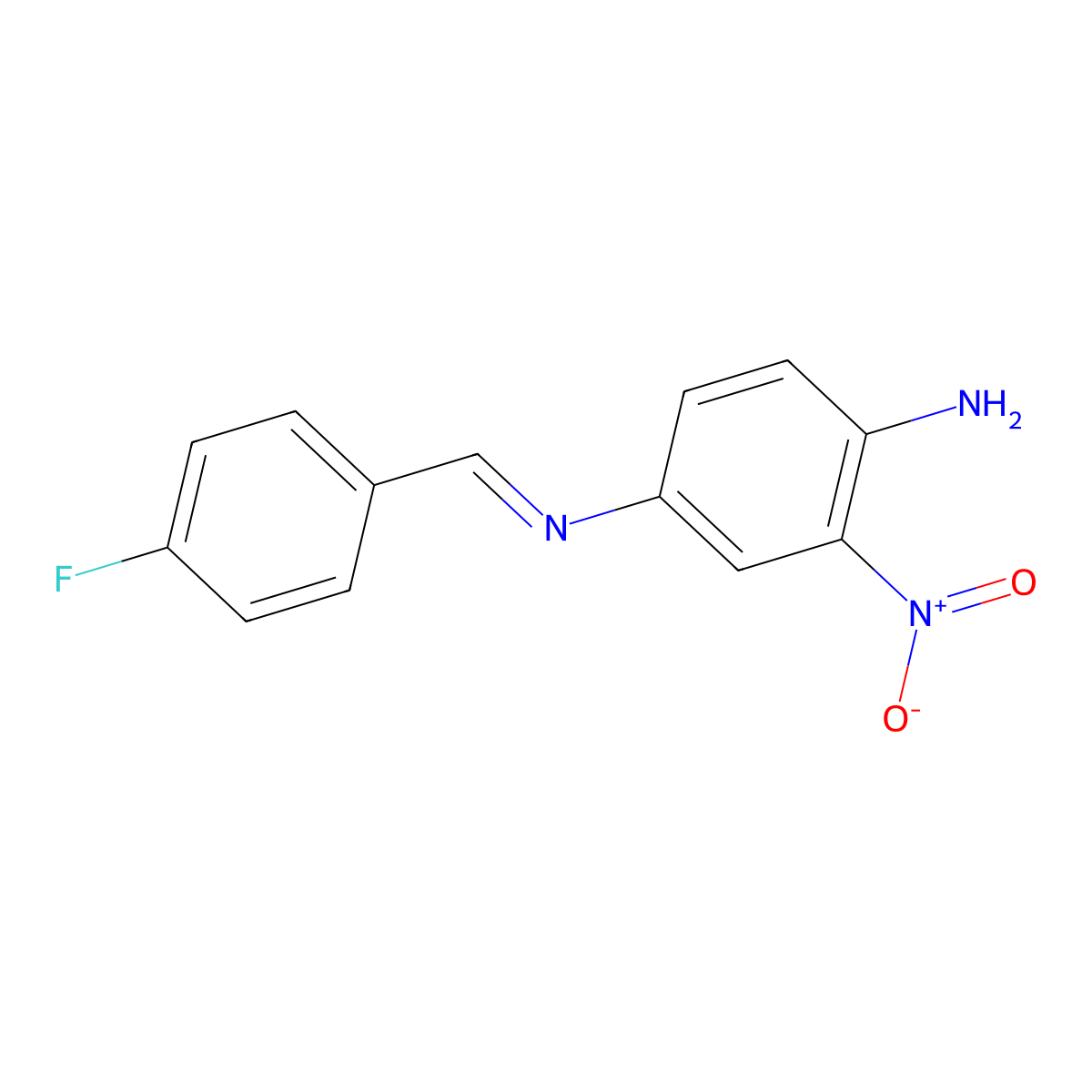(1E)-1-N-[(4-fluorophenyl)methylidene]-3-nitrobenzene-1,4-diamine molecular structure, CAS 150812-22-9