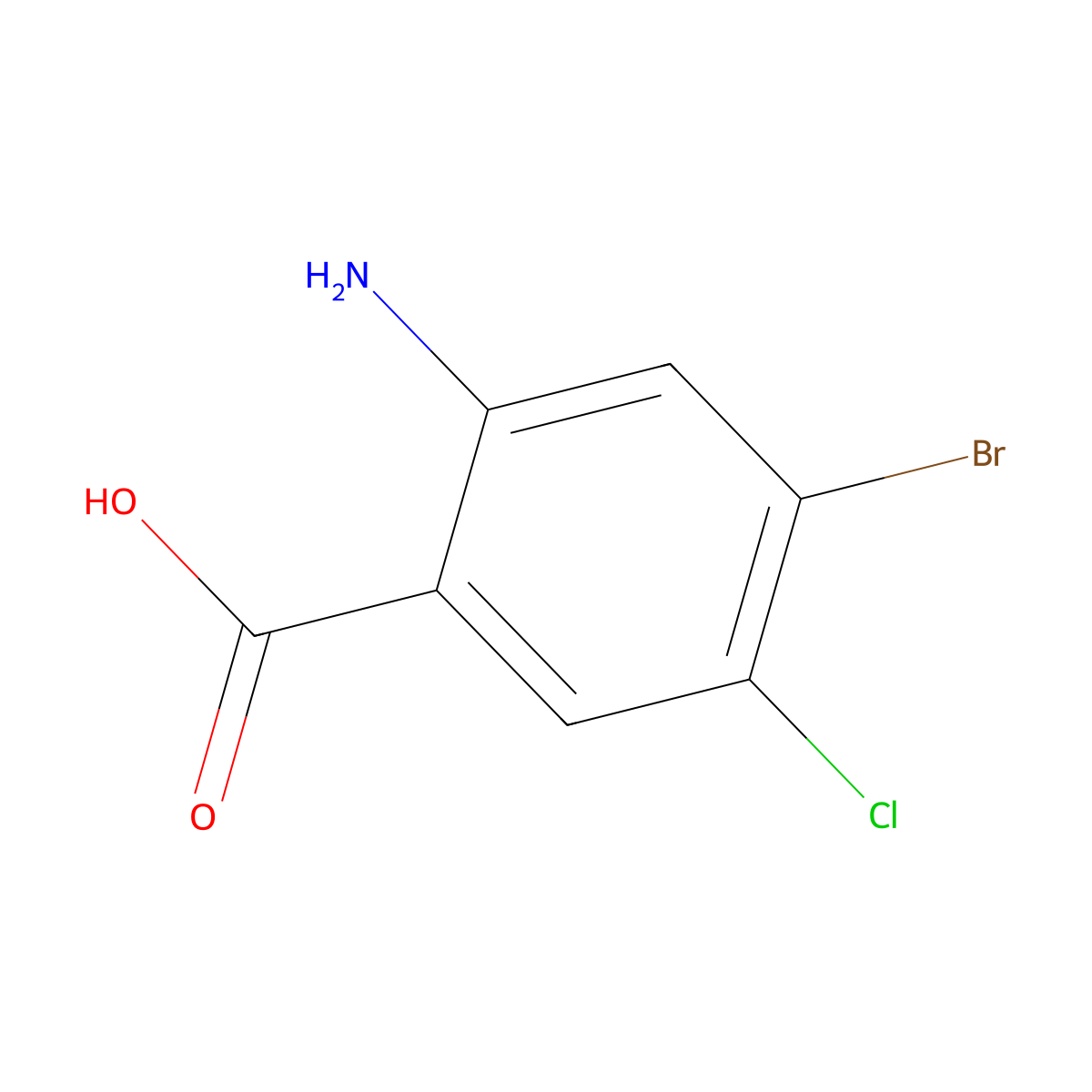 2-Amino-4-bromo-5-chlorobenzoic acid molecular structure, CAS 150812-32-1