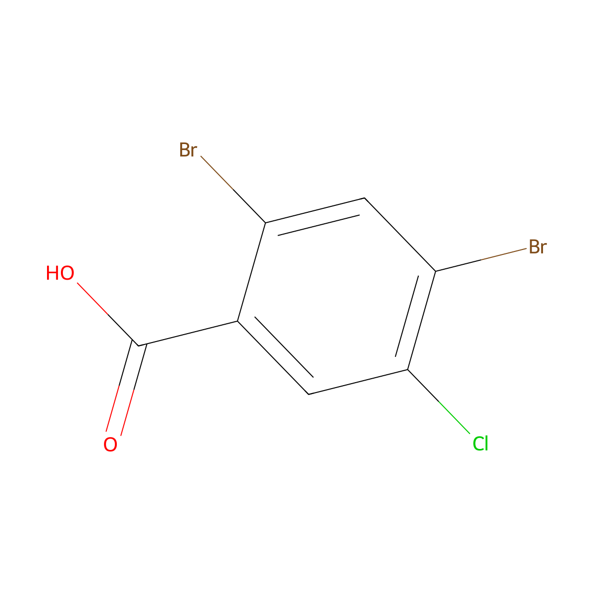 2,4-Dibromo-5-chlorobenzoic acid molecular structure, CAS 150812-33-2